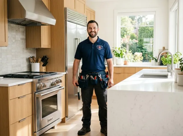 Appliance Repair Hero technician in a Bristol, TN kitchen after an appliance repair